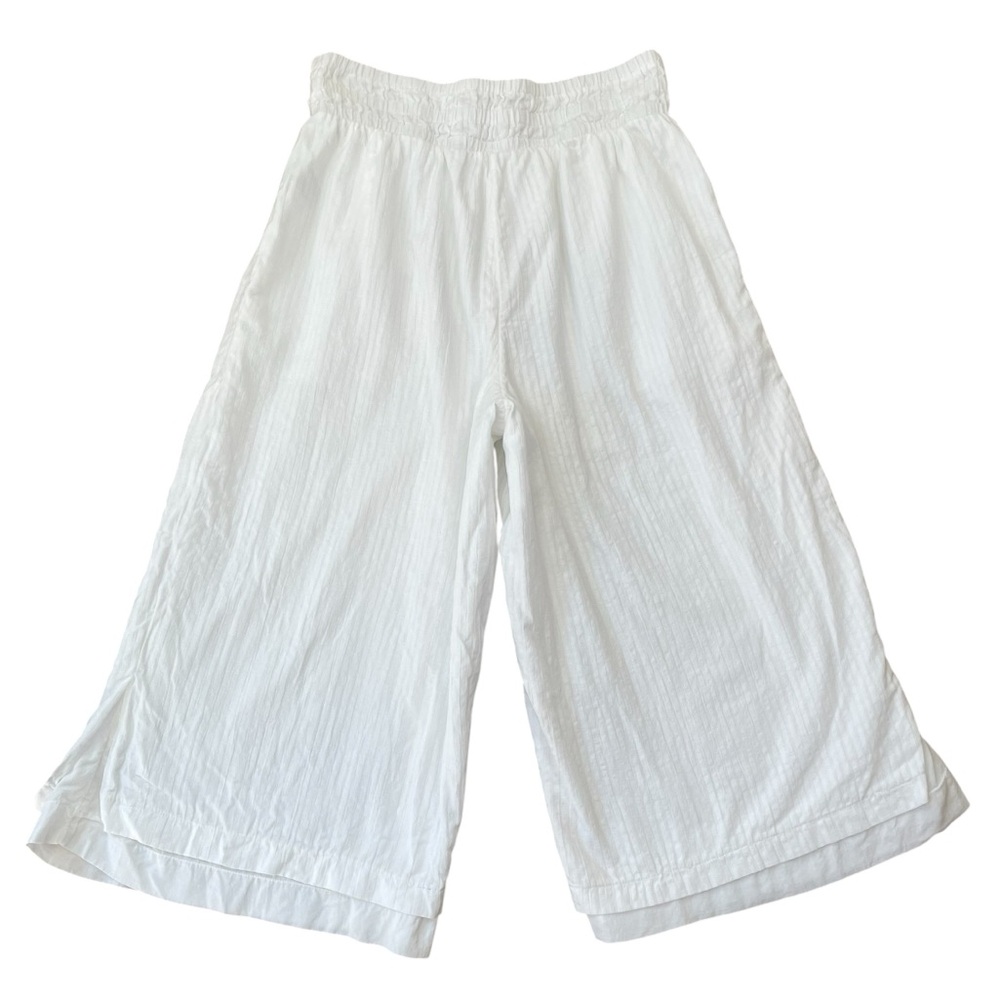 American Eagle Dreamy Drape Pull-On Wide Leg Cotton Linen Gauze Crop Gaucho Pant
